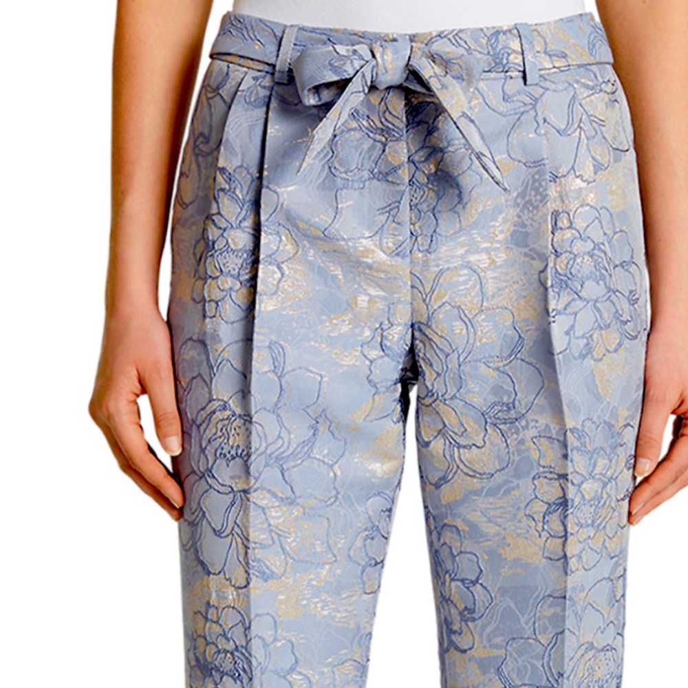 Tahari ASL Women's Metallic Jacquard Slim Pants in size petite 0